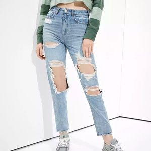 AE Ripped Highest Waist Mom Jean